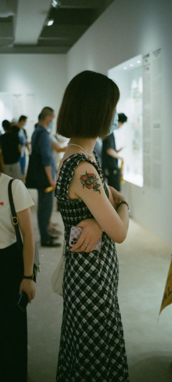 Asia, girl, tattoo Wallpaper 1440x3200