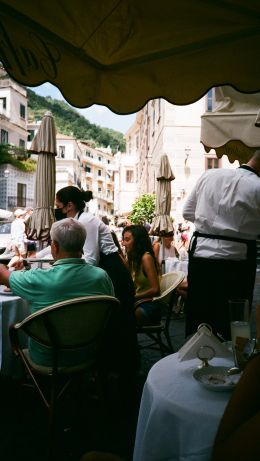 Amalfi, Italy, restaurant Wallpaper 640x1136