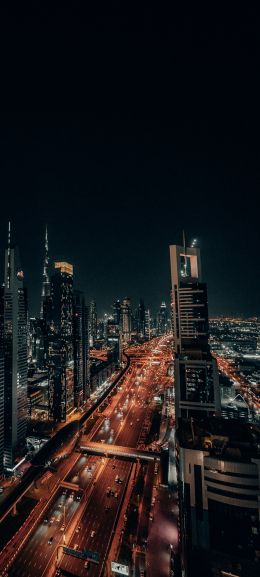 Dubai, UAE, night city Wallpaper 1080x2400