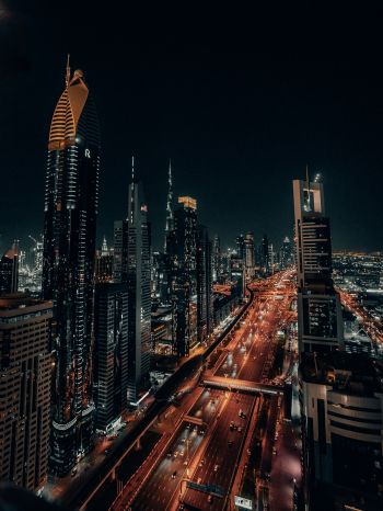 Dubai, UAE, night city Wallpaper 1668x2224