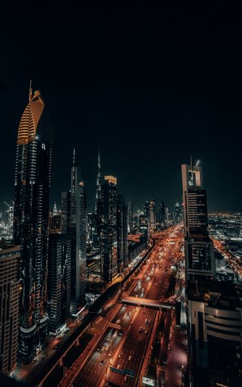 Dubai, UAE, night city Wallpaper 1752x2800