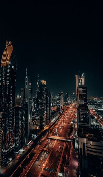 Dubai, UAE, night city Wallpaper 600x1024