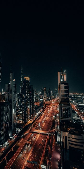 Dubai, UAE, night city Wallpaper 720x1440