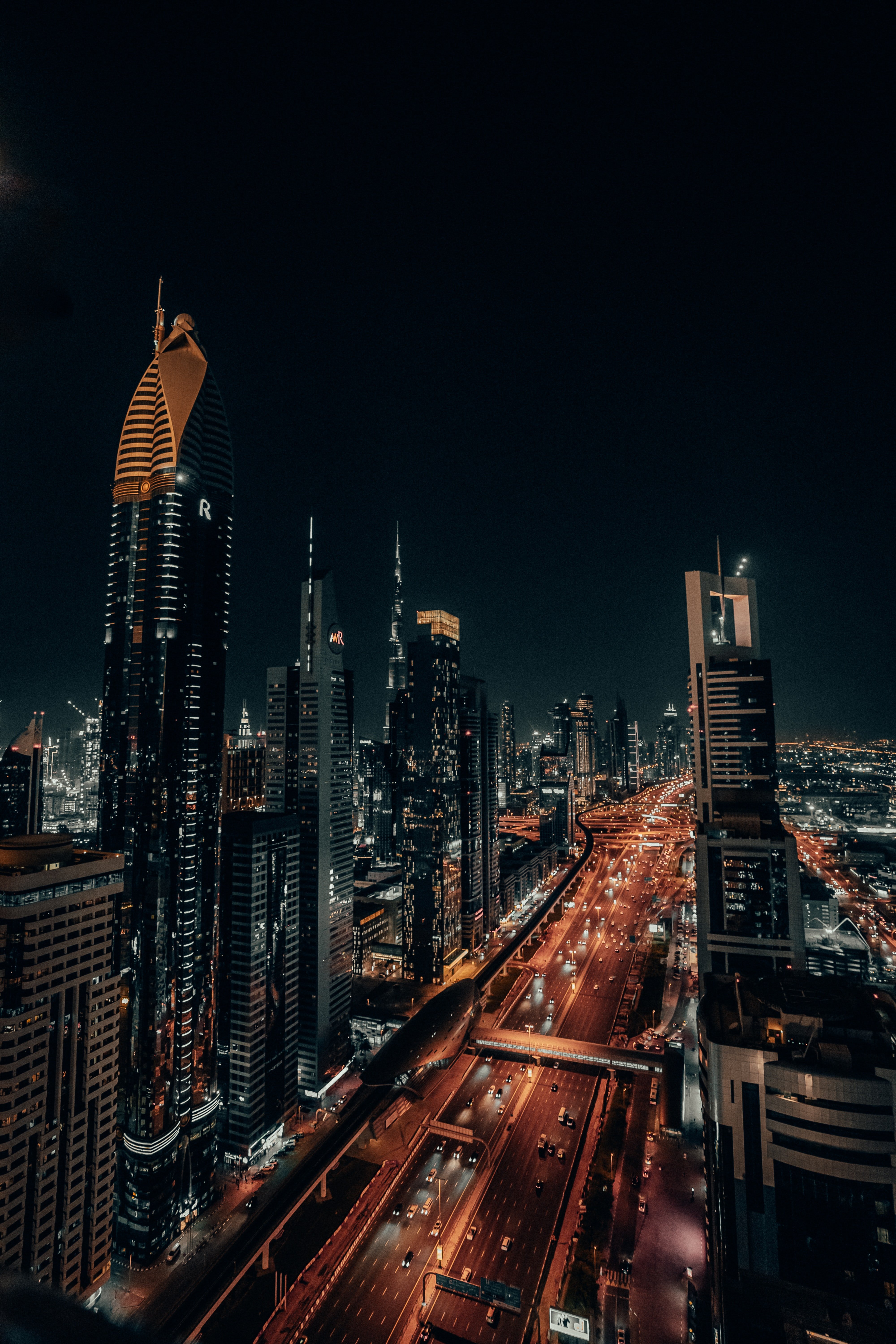 Дубай, ОАЭ, ночной город Обои 4000x6000