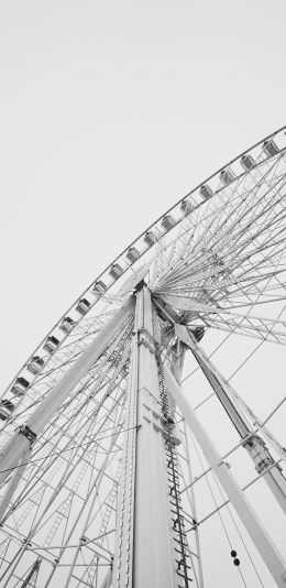 ferris wheel, white Wallpaper 1440x2960