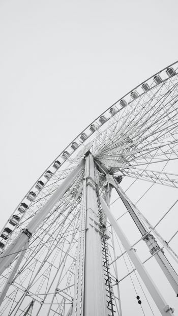 ferris wheel, white Wallpaper 1080x1920