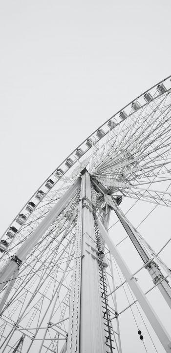 ferris wheel, white Wallpaper 1080x2220