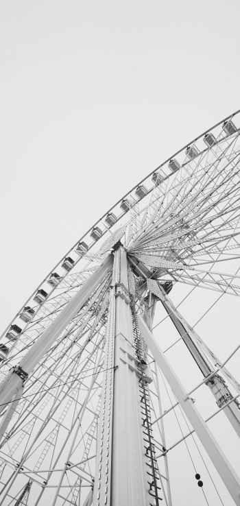 ferris wheel, white Wallpaper 1080x2280