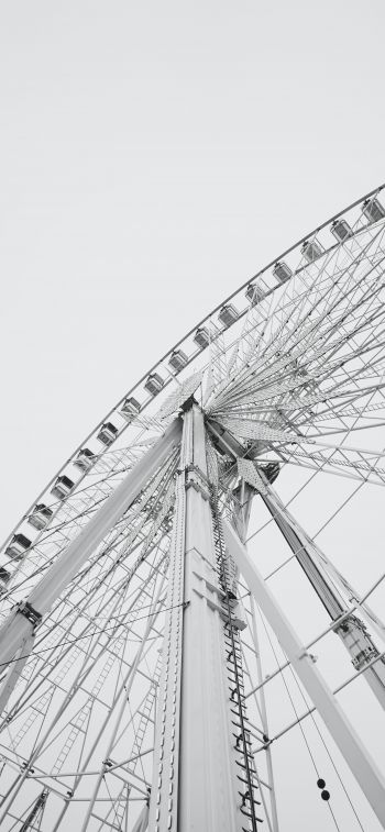 ferris wheel, white Wallpaper 1125x2436