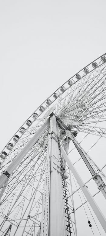 ferris wheel, white Wallpaper 1080x2400
