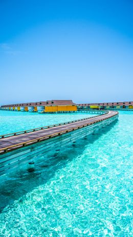 Maldives, blue sea, rest Wallpaper 1440x2560