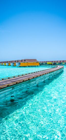 Обои 1080x2280 Мальдивы, лазурное море, отдых