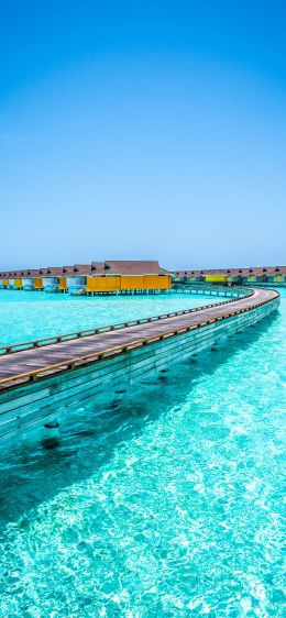Обои 1284x2778 Мальдивы, лазурное море, отдых