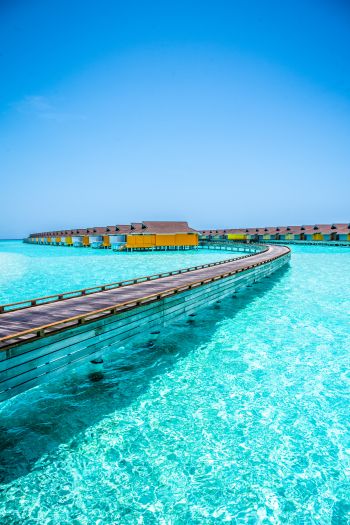 Обои 640x960 Мальдивы, лазурное море, отдых