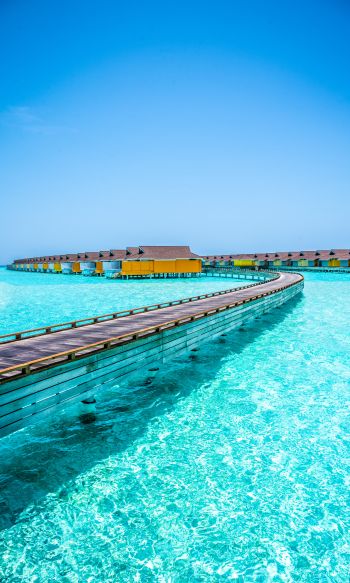 Обои 1200x2000 Мальдивы, лазурное море, отдых