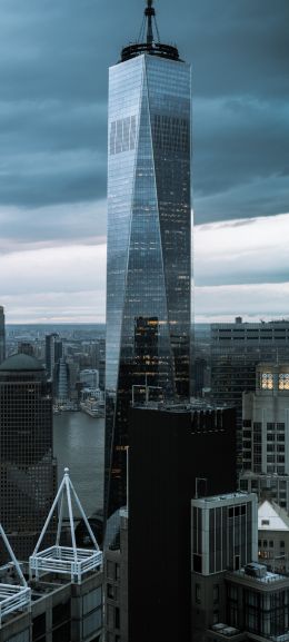skyscraper, New York, USA Wallpaper 1080x2400