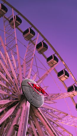 ferris wheel, attraction, purple Wallpaper 640x1136