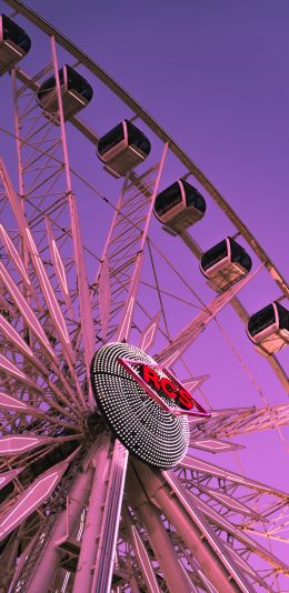 ferris wheel, attraction, purple Wallpaper 1080x2220