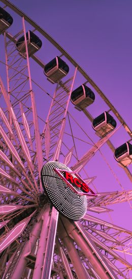 ferris wheel, attraction, purple Wallpaper 1440x3040