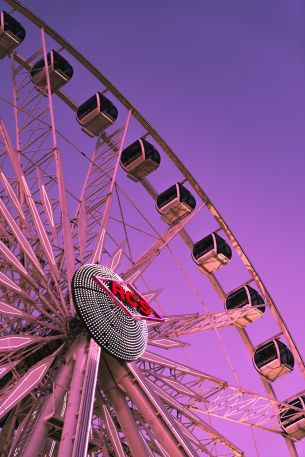 ferris wheel, attraction, purple Wallpaper 4000x6000