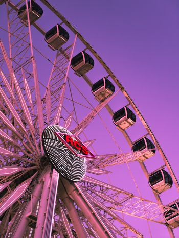 ferris wheel, attraction, purple Wallpaper 1668x2224