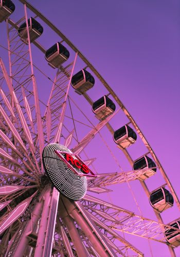 ferris wheel, attraction, purple Wallpaper 1668x2388