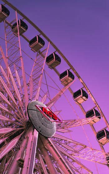 ferris wheel, attraction, purple Wallpaper 1752x2800