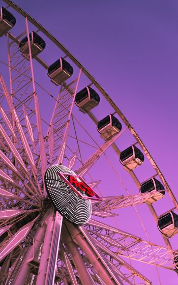 ferris wheel, attraction, purple Wallpaper 1600x2560