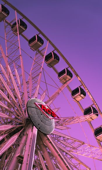 ferris wheel, attraction, purple Wallpaper 1200x2000
