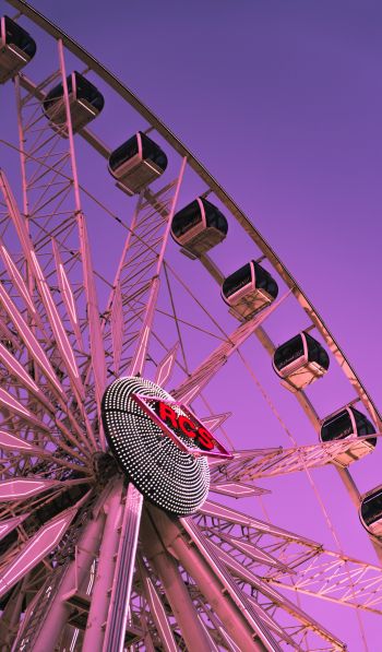 ferris wheel, attraction, purple Wallpaper 600x1024