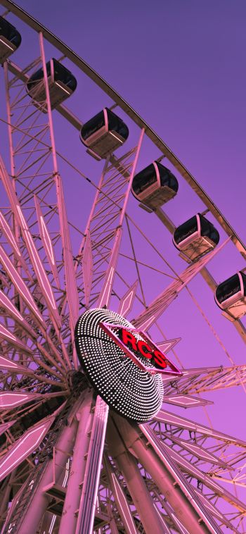 ferris wheel, attraction, purple Wallpaper 1080x2340