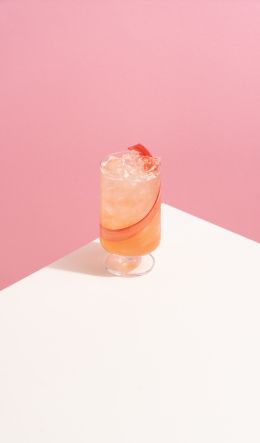 cocktail pink, drink, minimalism Wallpaper 600x1024