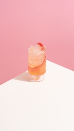 Обои 640x1136 коктейль, розовый, напиток, минимализм