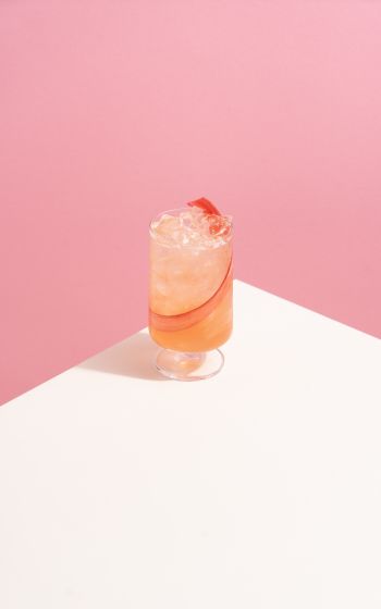 Обои 800x1280 коктейль, розовый, напиток, минимализм
