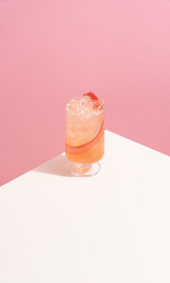 cocktail pink, drink, minimalism Wallpaper 1200x2000