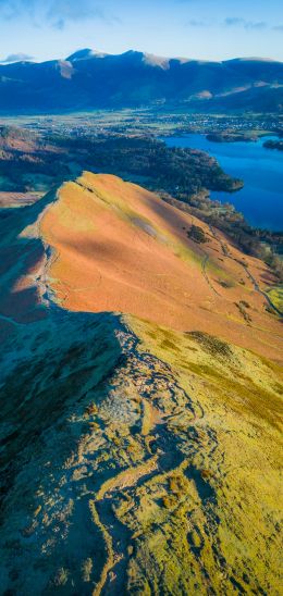 mountain range, from a bird's-eye view Wallpaper 720x1520