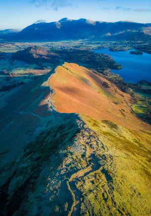 mountain range, from a bird's-eye view Wallpaper 1668x2388