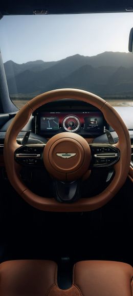 Обои 720x1600 Bentley, кожаный салон, руль
