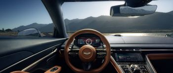 Bentley, leather interior, steering wheel Wallpaper 2560x1080