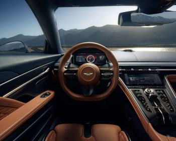 Обои 1280x1024 Bentley, кожаный салон, руль