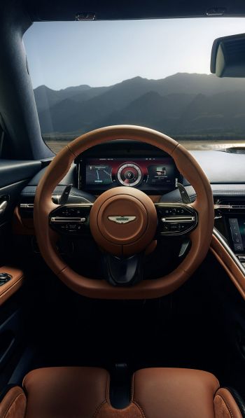 Bentley, leather interior, steering wheel Wallpaper 600x1024