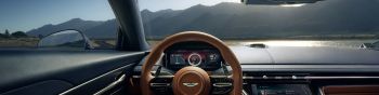 Bentley, leather interior, steering wheel Wallpaper 1590x400