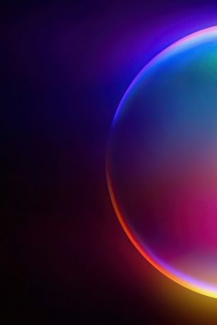 ball, rainbow color, on a black background Wallpaper 640x960