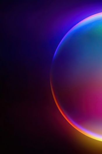 ball, rainbow color, on a black background Wallpaper 640x960