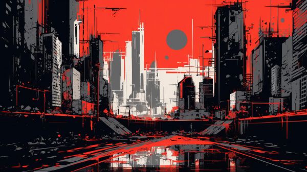 urban landscape, red Wallpaper 2560x1440