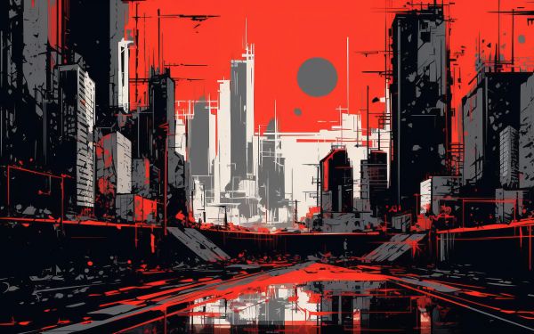 urban landscape, red Wallpaper 2560x1600