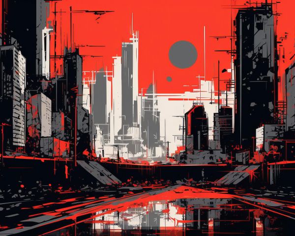 urban landscape, red Wallpaper 1280x1024