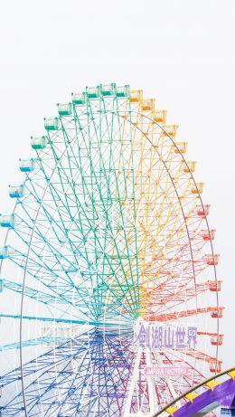 ferris wheel, attraction, white Wallpaper 640x1136