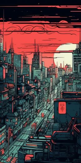 urban landscape, red Wallpaper 720x1440