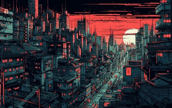 urban landscape, red Wallpaper 2560x1600